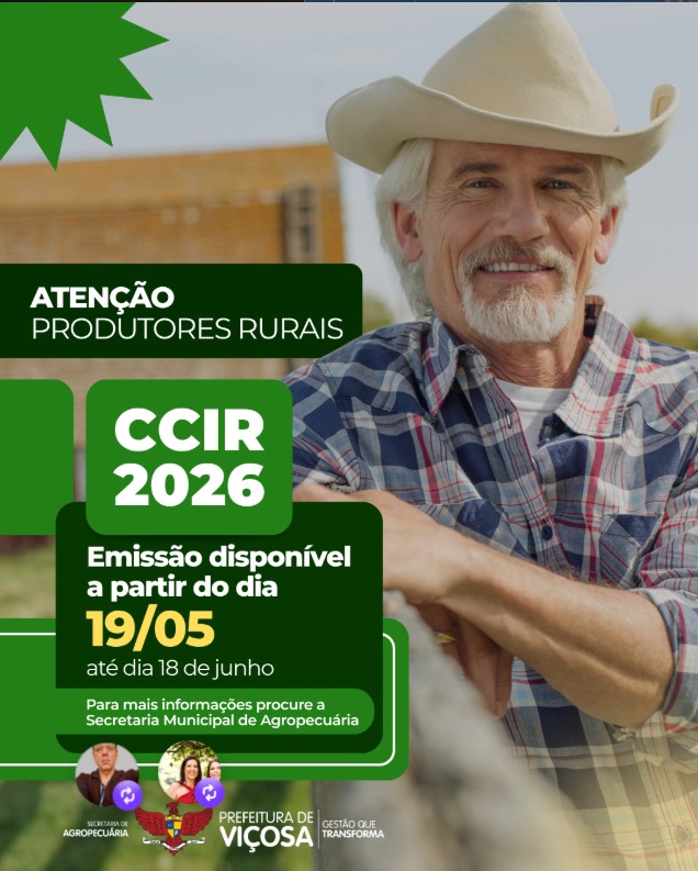 Atenção, produtor rural: Prazo para emissão do CCIR 2026 começa hoje em Viçosa, Imóveis Unaí