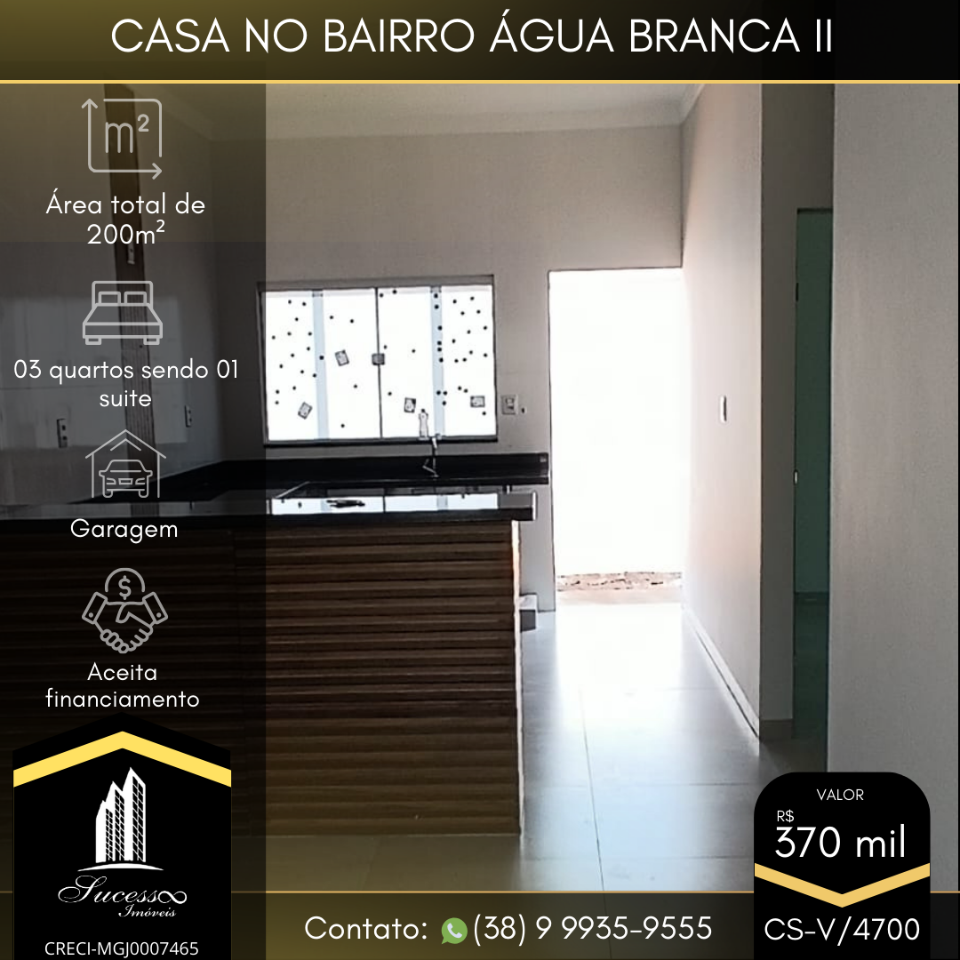 Casa | &Aacute;gua Branca II, Im&oacute;veis Una&iacute;
